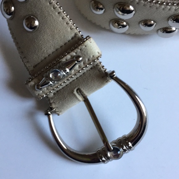 Kathy Van Zeeland Studded Belt- taupe - Picture 2 of 6
